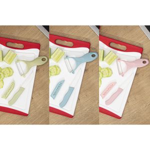Keramikmesser und Keramikschäler - Set in 3 Farben sortiert