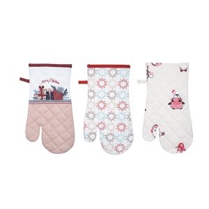 Ofenhandschuhe 2er Set  ca.18 x 32cm in Weihnachtsdesign