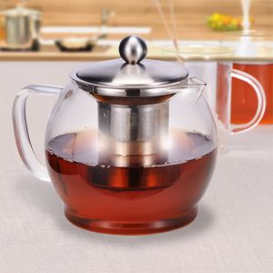 Teekanne aus Glas, mit Filter Kapazität ca. 1,2 Liter