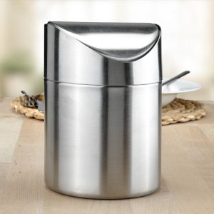 Tischabfalleimer aus Edelstahl Maße: ca. Ø: 12 x H: 16,5cm