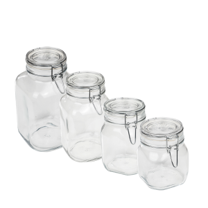 Einmachglas mit Bügelverschluss für ca. 0,5, 0,75, 1l, 2l oder 3l