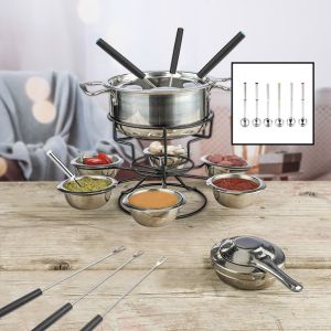 Fondue - Set für 6 Personen aus Edelstahl