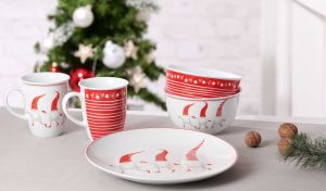 Weihnachtgeschirr Weihnachtswichtel Kabe, Teller oder Müslischale