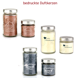 Bedruckte Duftkerzen
